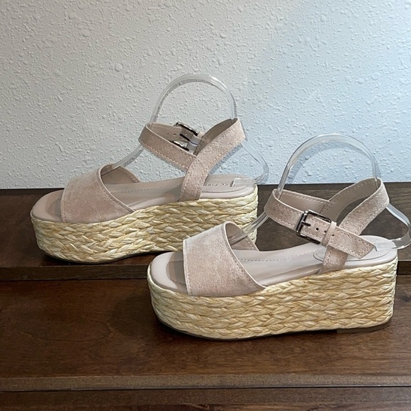 Marc Fisher Shoes - Marc Fisher Nude Platform Wedge Espadrille Sandals Sz. 7